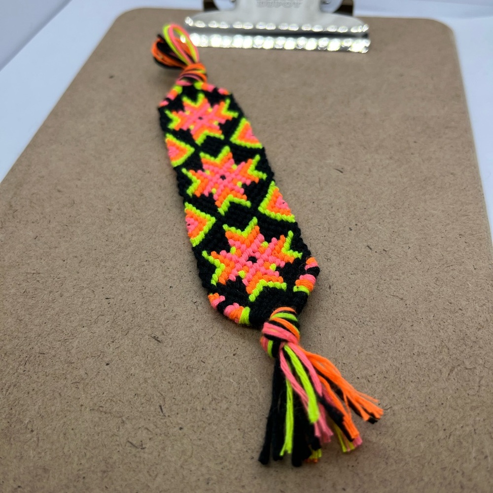 Handmade Woven Neon Keychain